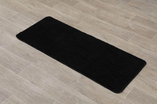 Non-Slip Bath Mat Microfiber AT000100497 Black 50x120cm