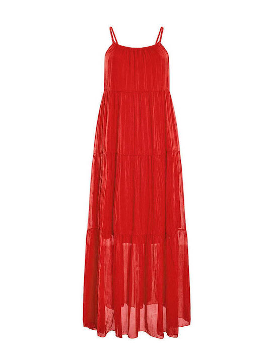 Celestino Damen Maxi Kleid Mit Falten Rote