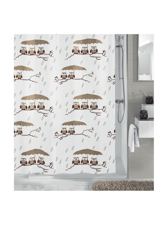 Kleine Wolke Eulen Shower Curtain 180x200cm Taupe 5222271344
