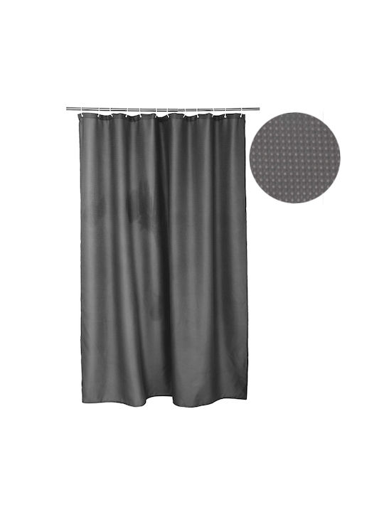 Kipper Quartz Κουρτίνα Μπάνιου Υφασμάτινη 180x200 cm Dark Grey