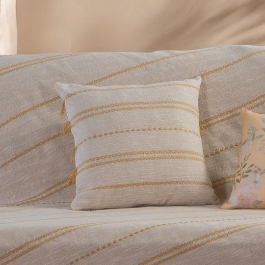 Nef-Nef Homeware Sofa Cushion Bleeze 100% Cotton Natural Yellow 45x45 cm