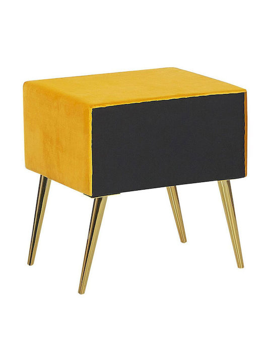 Beliani Flayat Yellow Velvet Bedside Table