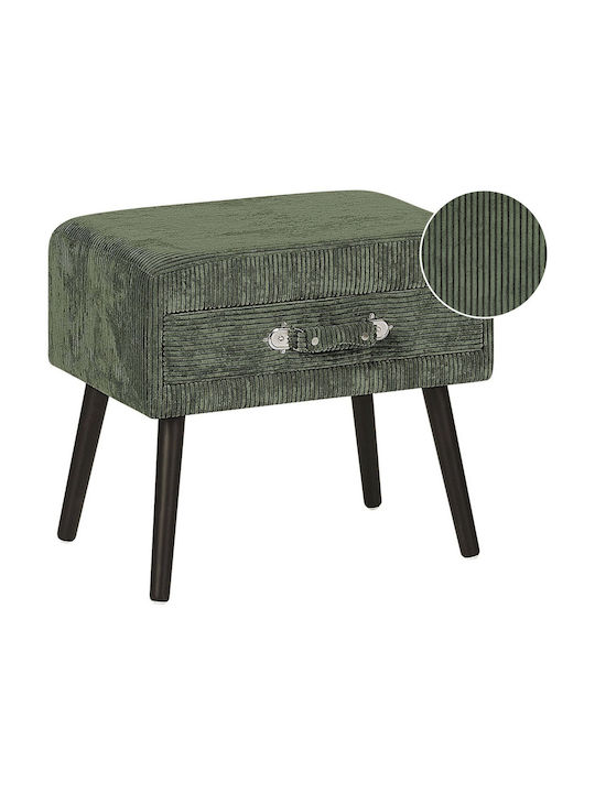 Wooden Bedside Table Green 50x35x46cm