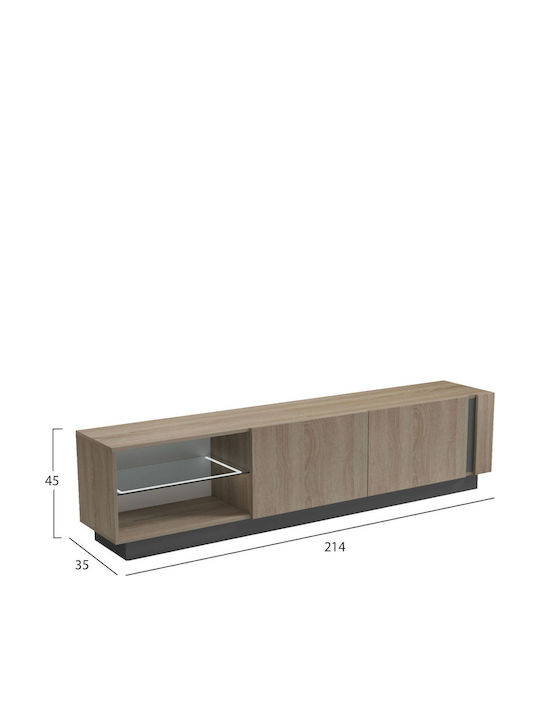 Έπιπλο Τηλεόρασης Γκρι Μ214xΠ35xΥ45cm