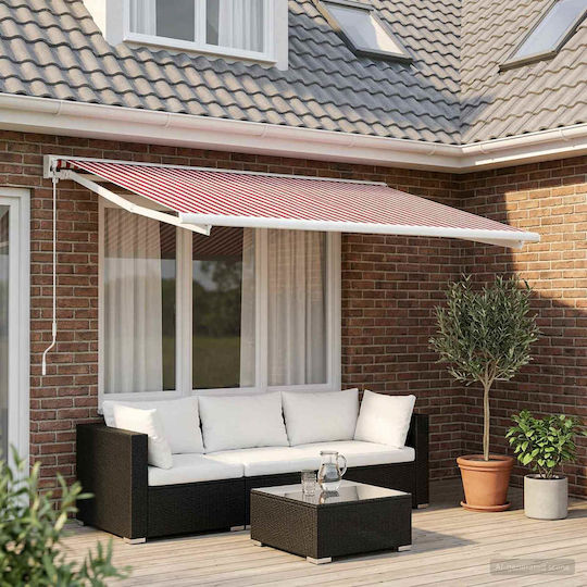 vidaXL Markisenstoff Rot mit PU-Beschichtung 2,5x3m