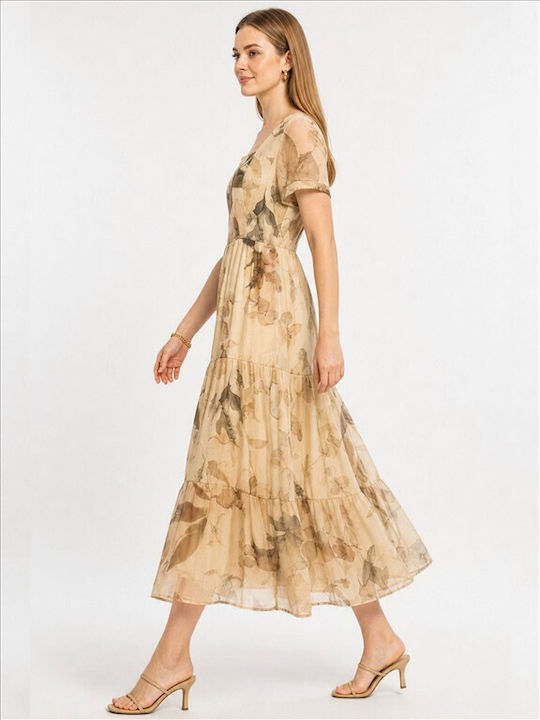 Sommer Maxi Damenkleid Beige