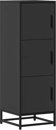 Living Room Display Cabinet Made of Particle Board Black 35.5x35x106.5cm
