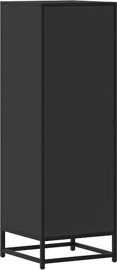 Living Room Display Cabinet Made of Particle Board Black 35.5x35x106.5cm