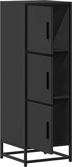 Living Room Display Cabinet Made of Particle Board Black 35.5x35x106.5cm