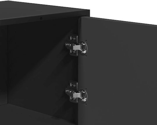 Living Room Display Cabinet Made of Particle Board Black 35.5x35x106.5cm