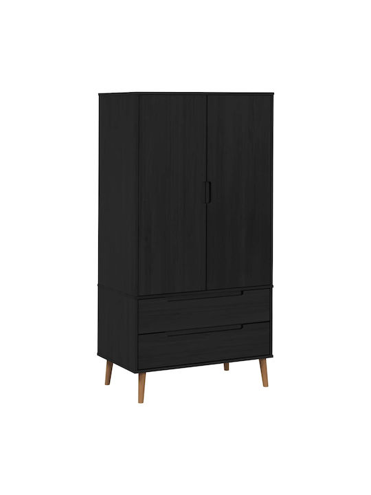 Dulap cu ușă dublă Negru 90x55x175cm