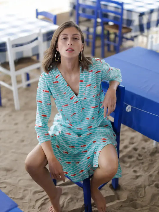 Καλοκαιρινό Maxi Φόρεμα Aqua