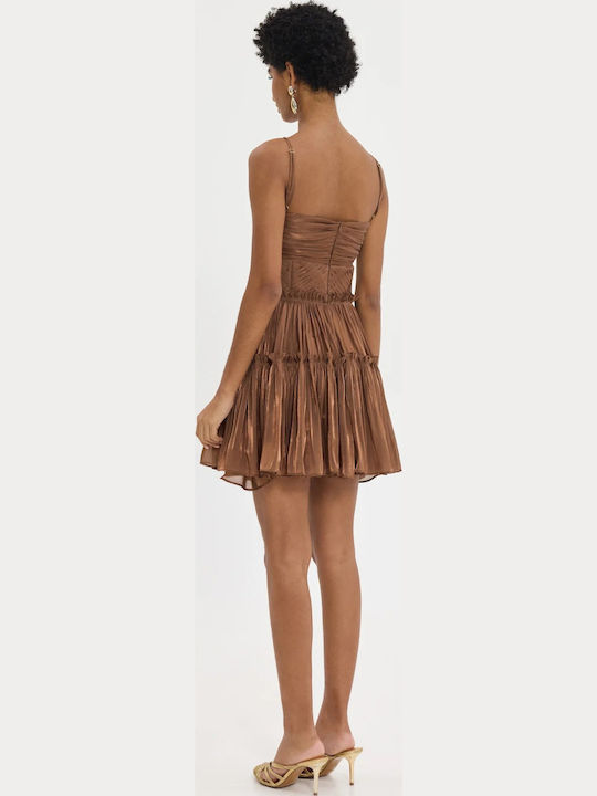 Rochii De Vară Pentru Femei Mini Rochie Satin Maro