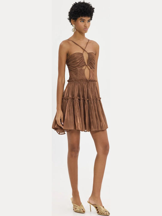 Rochii De Vară Pentru Femei Mini Rochie Satin Maro