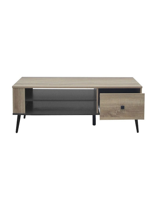 Rectangular Central Coffee Table Zezan Wooden with Drawers Sonoma-Anthracite W120xL51xH44.5cm