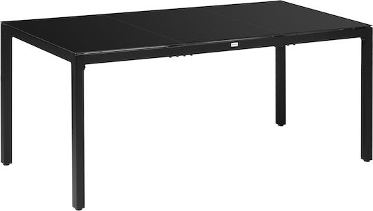 Garten- und Terrassentisch 180x80x72 Schwarz