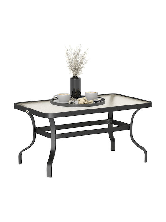 Metal Masa Masa de lounge pentru spații exterioare Negru 95x55x46buc