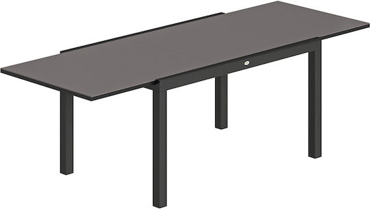 Ausziehbarer Garten- und Terrassentisch 240x90 Schwarz