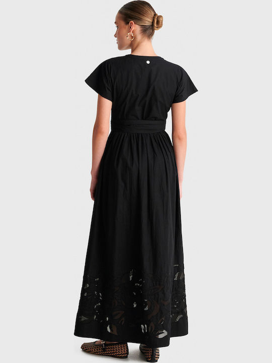 Sommer Maxi Damenkleid Schwarz