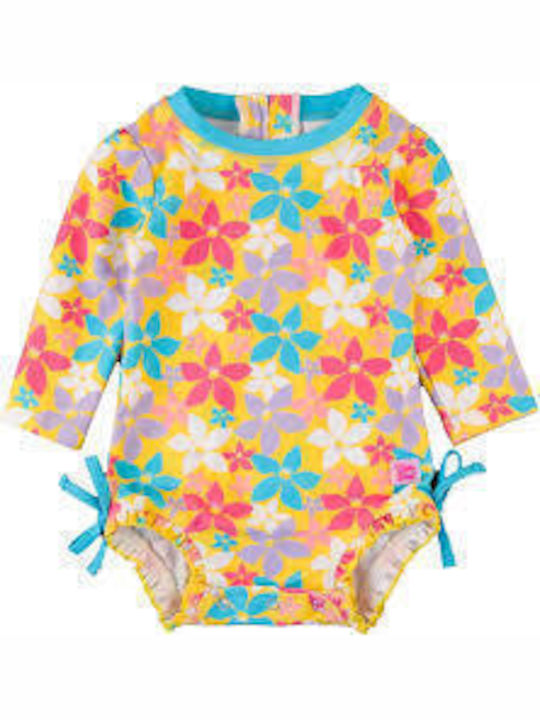 Queen Mother Kinder Badebekleidung Einteilig mit Schirm Orange Mit Blumen