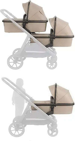 BabyGo Duo Ρυθμιζόμενο Καρότσι για Δίδυμα Kατάλληλο για Nεογέννητο Καφέ 7803