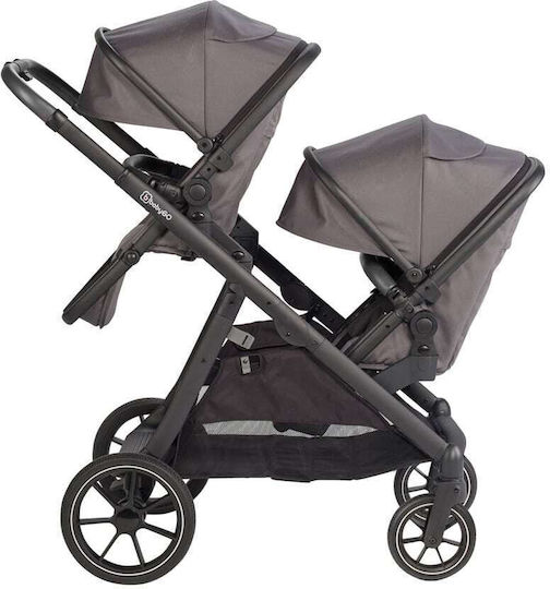 BabyGo Duo Ρυθμιζόμενο Καρότσι για Δίδυμα Kατάλληλο για Nεογέννητο Καφέ 7803