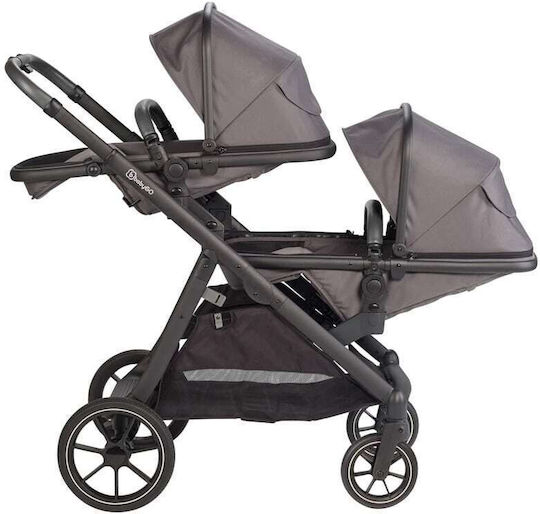 BabyGo Duo Ρυθμιζόμενο Καρότσι για Δίδυμα Kατάλληλο για Nεογέννητο Καφέ 7803
