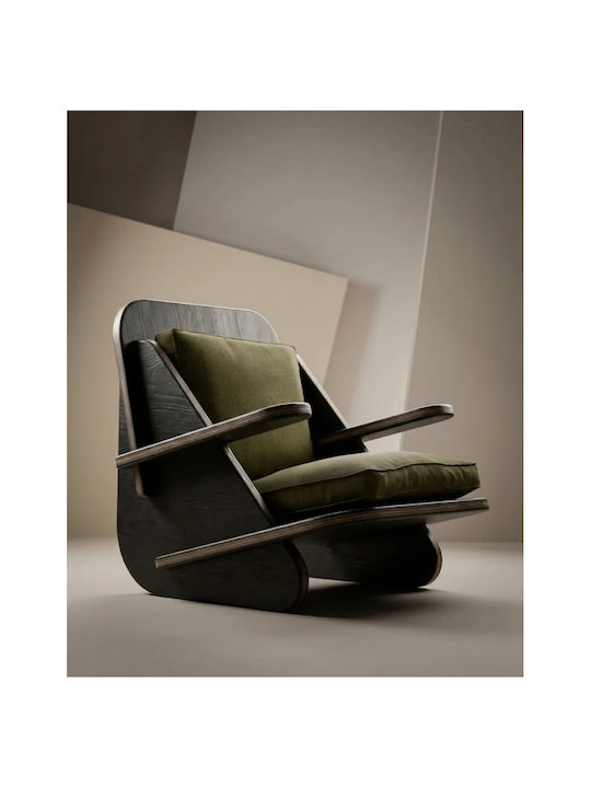 High Back Armchair Black 65x74x65cm
