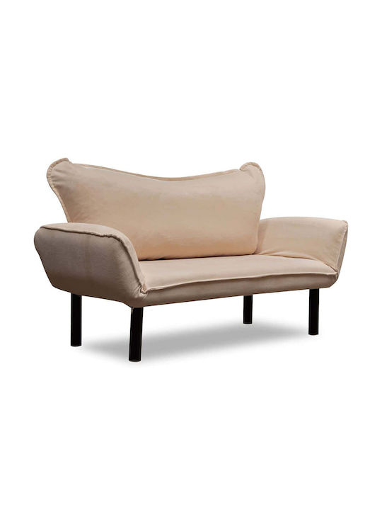 Two-Seater Couch Cream 140x65x70 cm