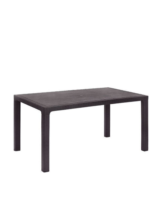 Kalan Маса От Полипропилен Кафява 150x90x75см