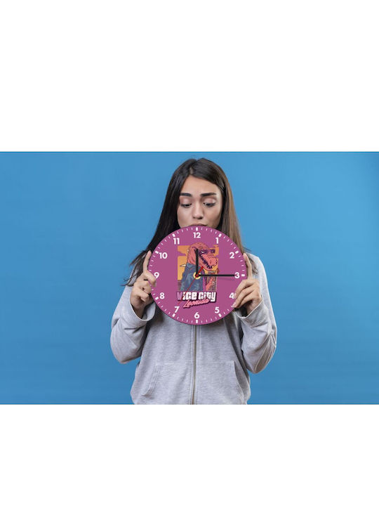 Koupakoupa Παιδικό Ρολόι Τοίχου Vice City Leonida Ξύλινο 20εκ.