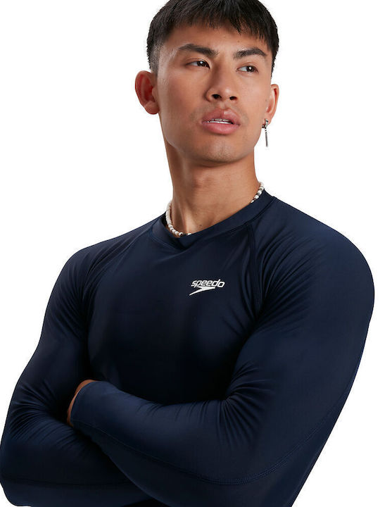 Speedo Essential UPF 40+ Men's Long Sleeve Sun Protection Shirt Blue