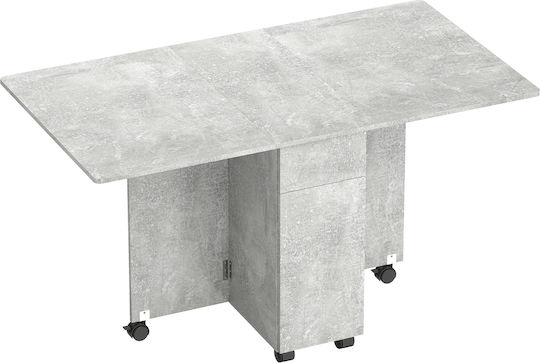 HomCom Ausziehbarer Klappbarer Grauer Zement Esszimmer- und Küchentisch 140x76x74cm