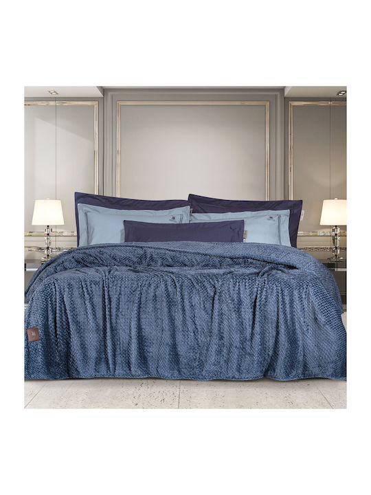 Greenwich Polo Club 2498 Κουβέρτα Fleece Υπέρδιπλη 220x240εκ. Μπλε