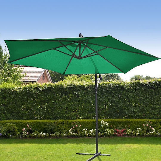 Hängender Metall-Garten- und Terrassen-Sonnenschirm in Grün Hängender Metall-Garten- und Terrassen-Sonnenschirm in Grün