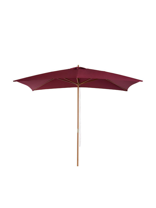 Runder Holz-Garten- und Terrassen-Sonnenschirm Burgunderrot F2xH2.55m