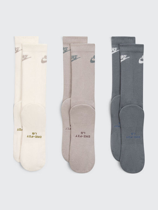 Nike Everyday Чорапи за Бягане Кафяви 3 Чифта