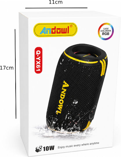 Andowl Q-YX61 Bluetooth Speaker 10W with Battery Life up to 6 Hours Black