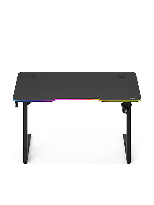 Γραφείο Gaming Volt Ξύλινο Μαύρο με LED 120x60εκ.