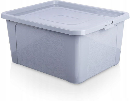 Vilde Cutie de Depozitare din Plastic cu Capac Gri 40x33x20cm