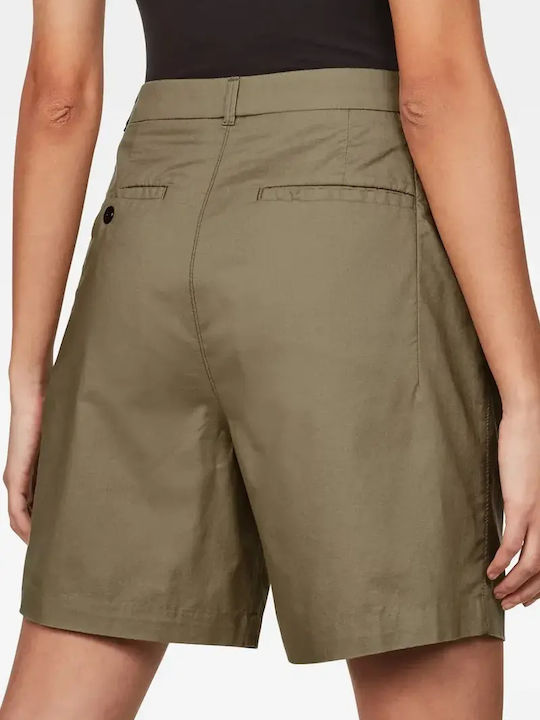 Дамски шорти с висока талия Khaki