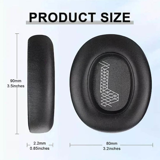 Planetink PL-JBL650-BK Headphone Spare Parts Earpads for E65, E65BT, E65BTNC, Live 650, 650NC, 650BTNC, Live 660, 660NC, 660BTNC, Duet NC