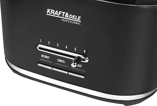 Kraft & Dele Φρυγανιέρα 2 Θέσεων 1000W Μαύρη