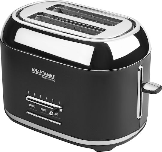 Kraft & Dele Φρυγανιέρα 2 Θέσεων 1000W Μαύρη