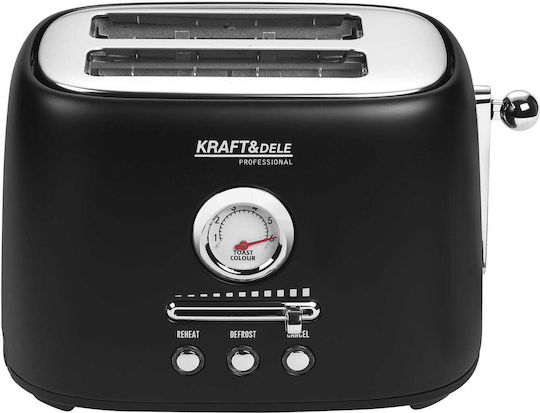 Kraft & Dele Тостер Двуместен 1000W Черен