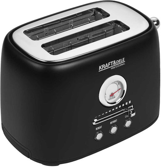 Kraft & Dele Тостер Двуместен 1000W Черен