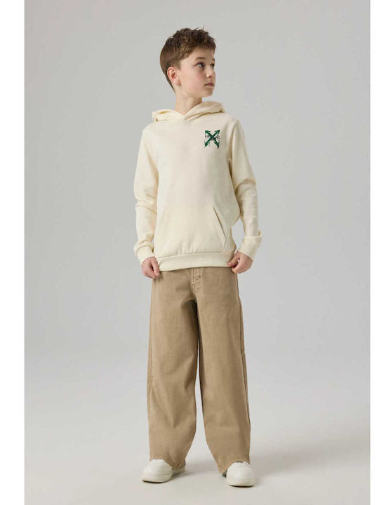 Kinder-Sweatshirt mit Ecru Kapuze