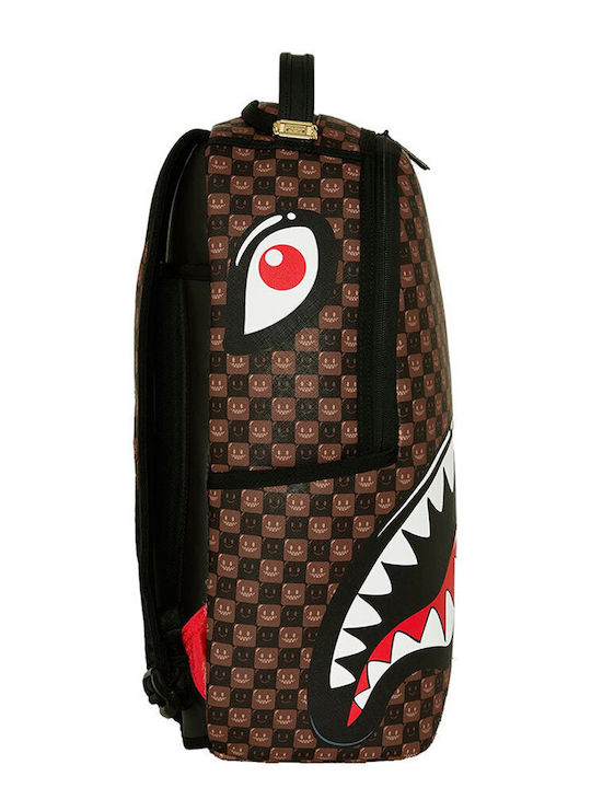 Sprayground Sharks In Paris Wtf Bubble Brown Check School Backpack Brown