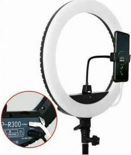 Andowl Ring Light 26cm 3200 - 5600K με Τρίποδο Δαπέδου και Βάση για Κινητό