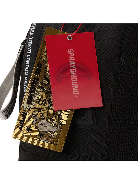 Shark Central Printed Zip Σχολική Τσάντα Πλάτης Μαύρη B9587